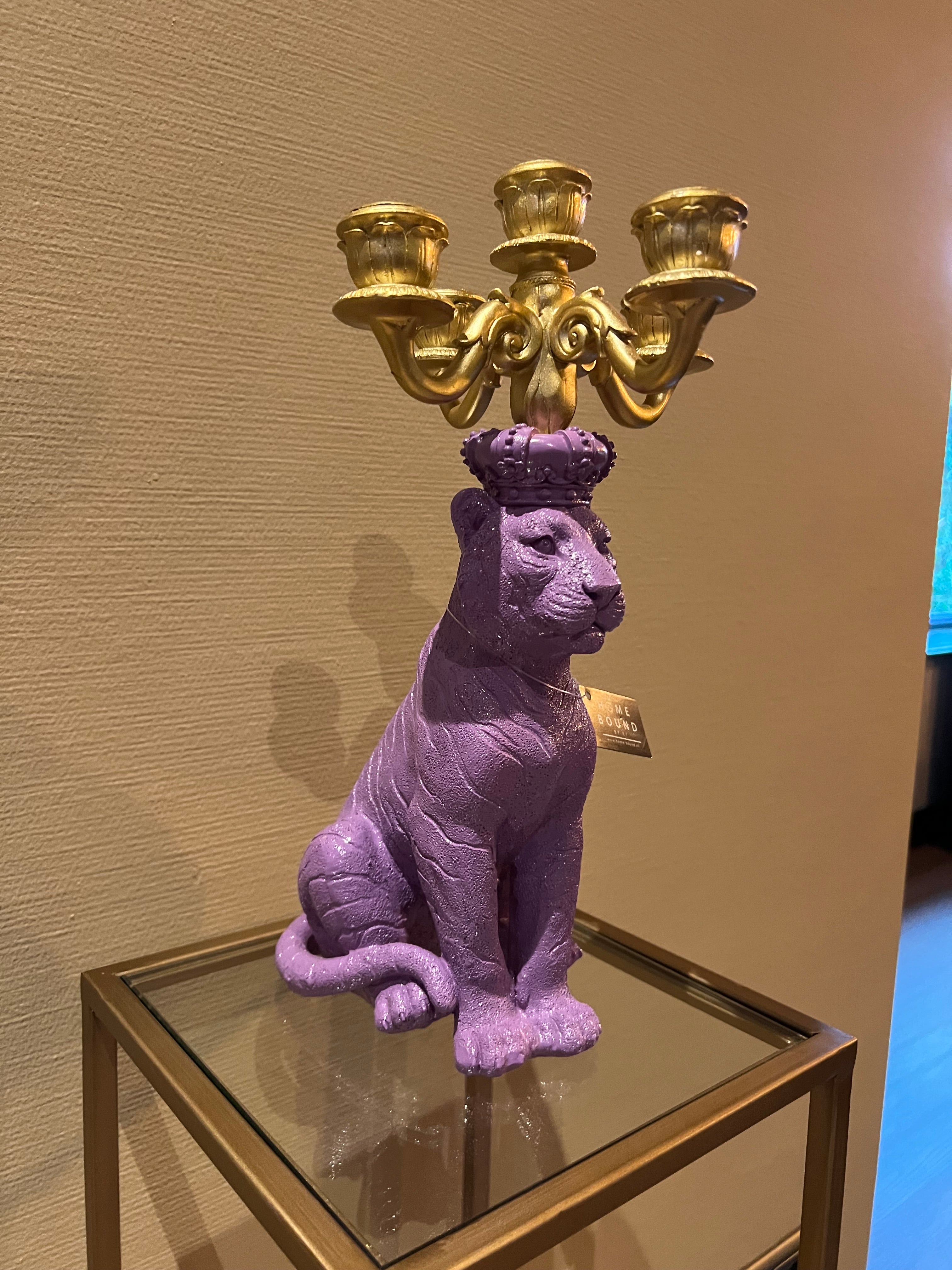 Kandelaar tijger paars