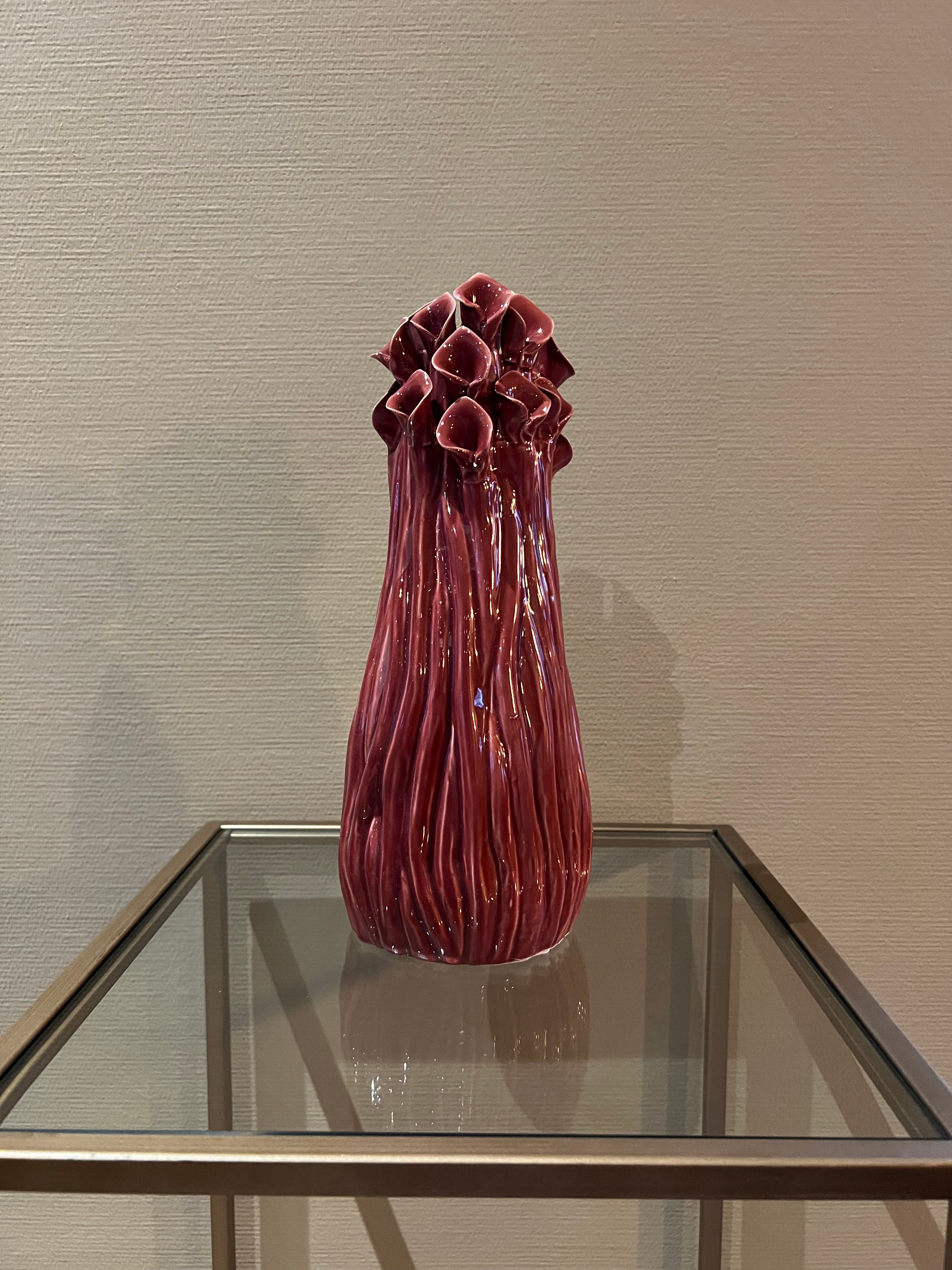 Vaas flora keramiek sandstone