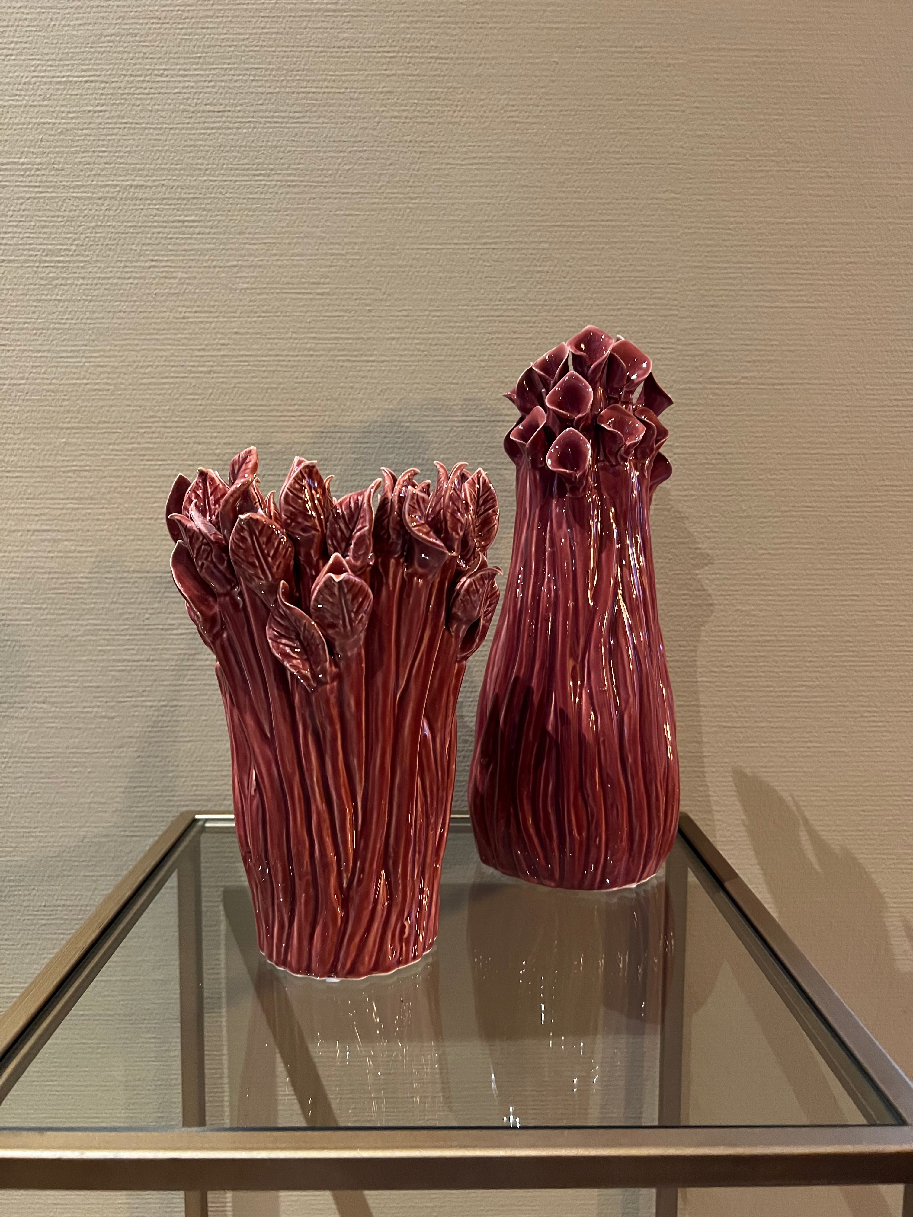 Vaas flora keramiek sandstone