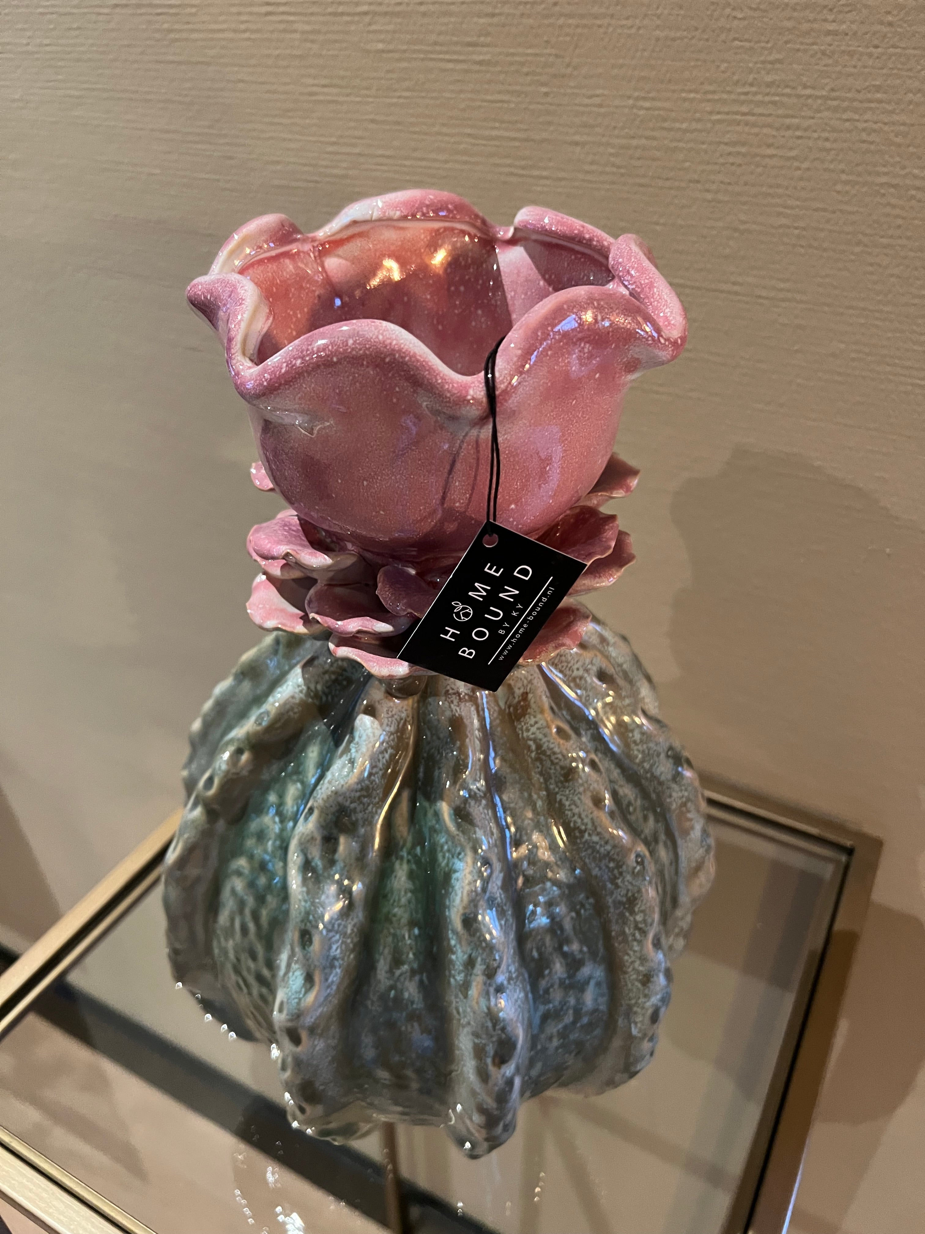 Vaas flower unique pink 21x21x33cm