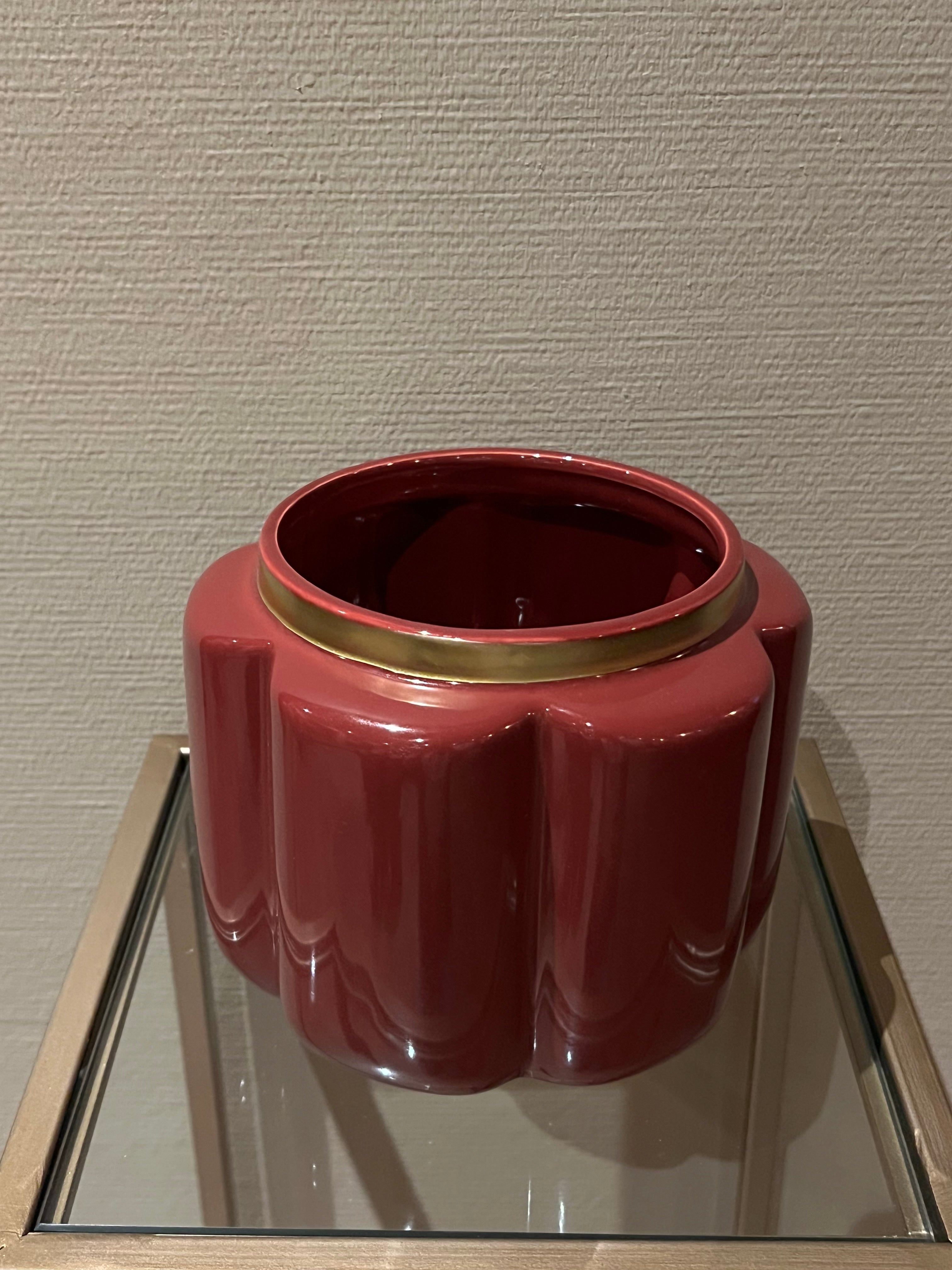 Bloempot Pouff cherry 17.5 cm