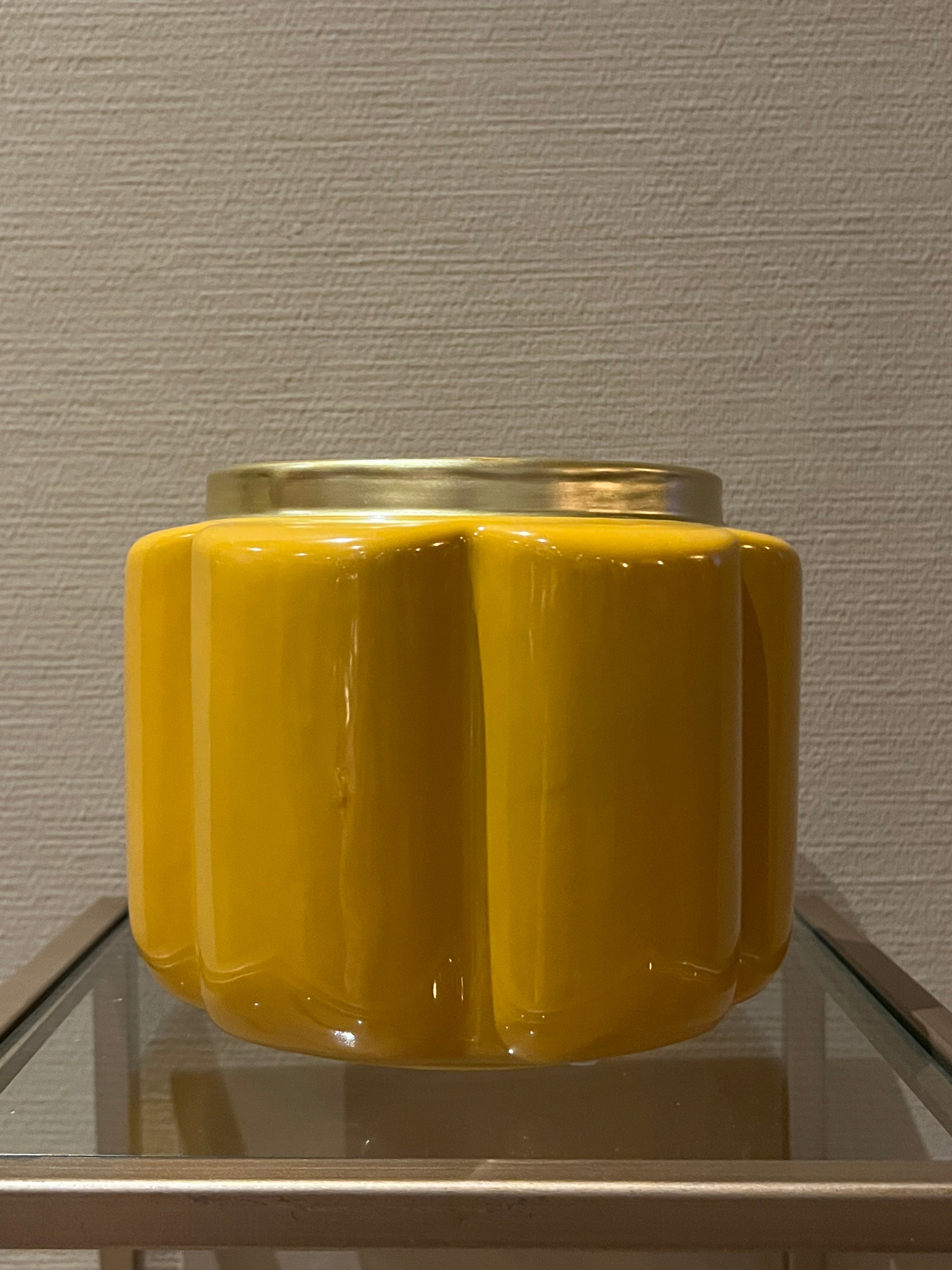 Bloempot Pouff geel 17.5 cm