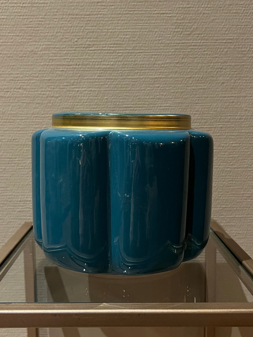 Bloempot Pouff blauw 17.5 cm