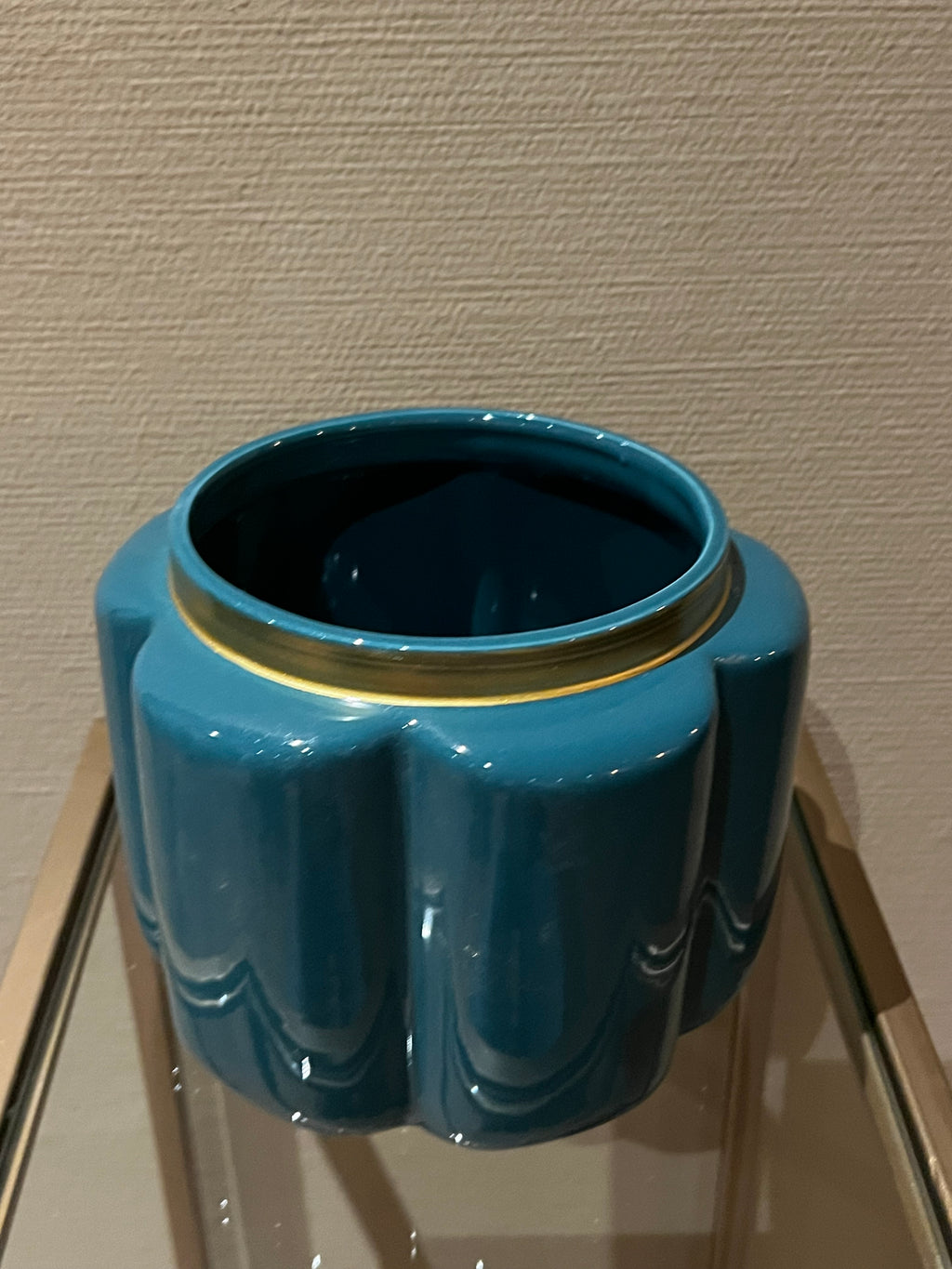 Bloempot Pouff blauw 17.5 cm