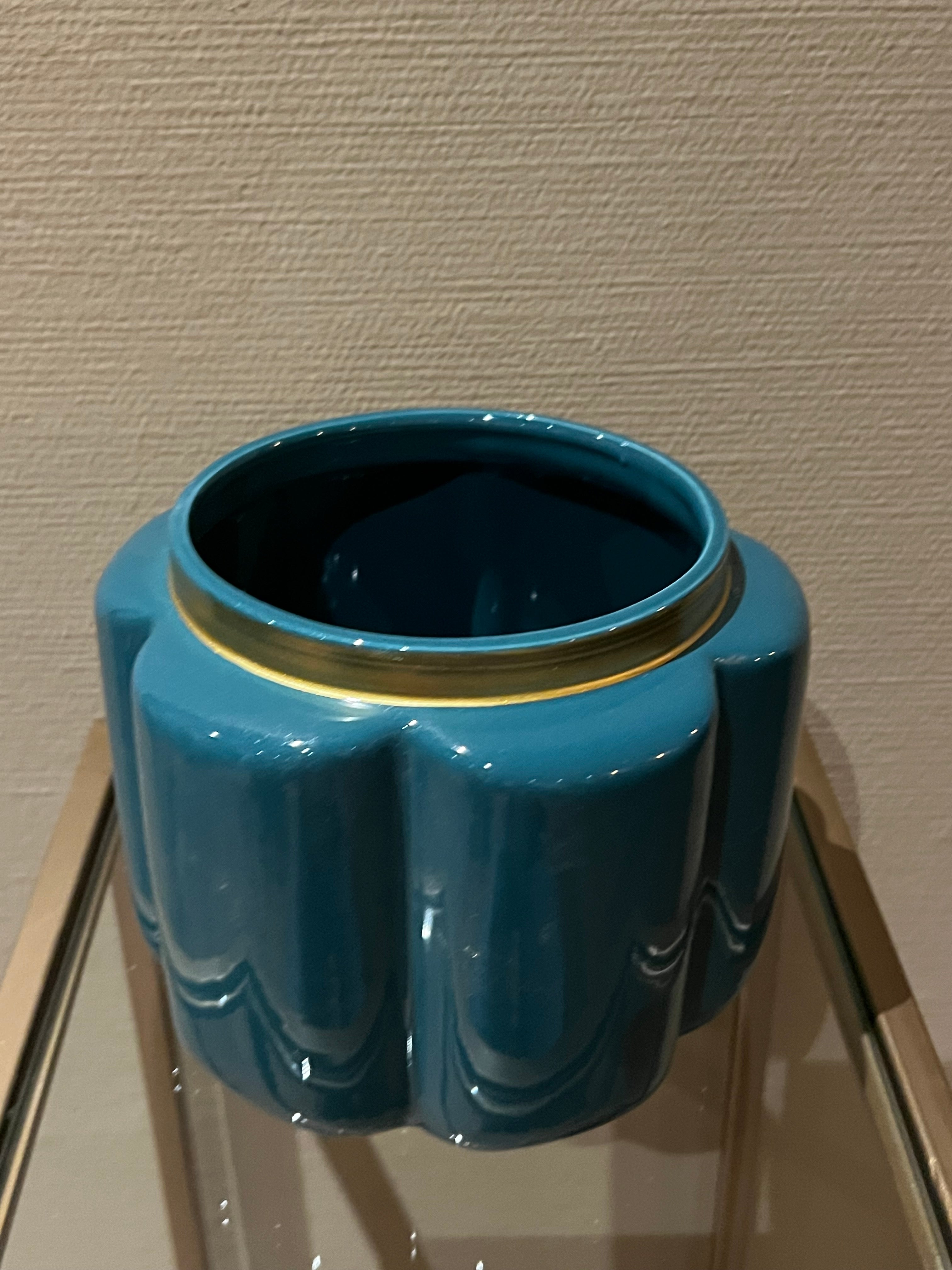 Bloempot Pouff blauw 17.5 cm