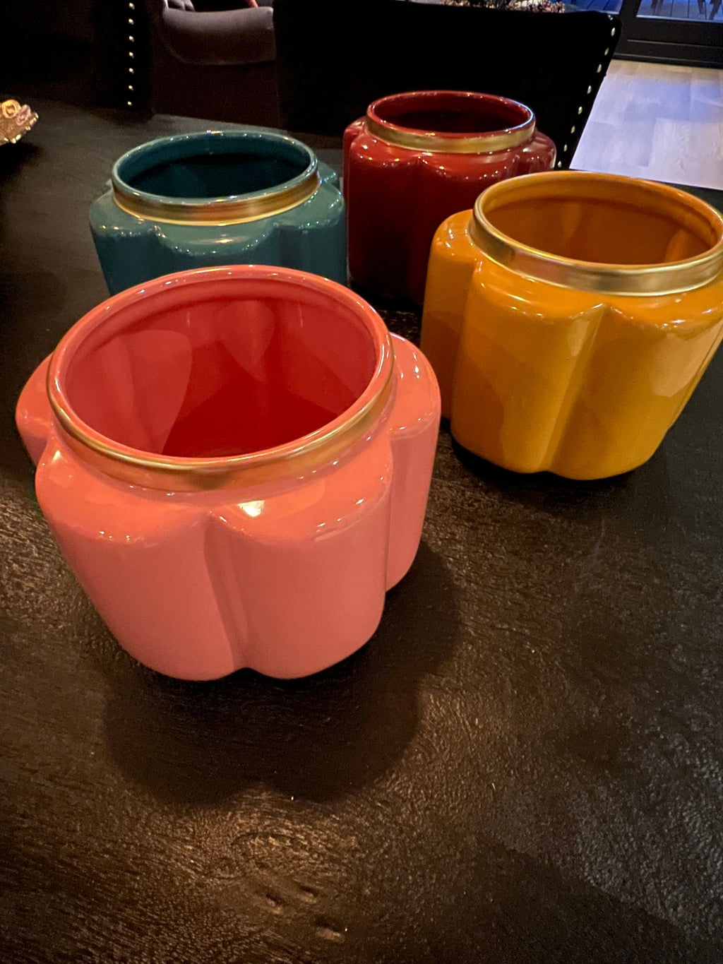 Bloempot Pouff roze 17.5 cm