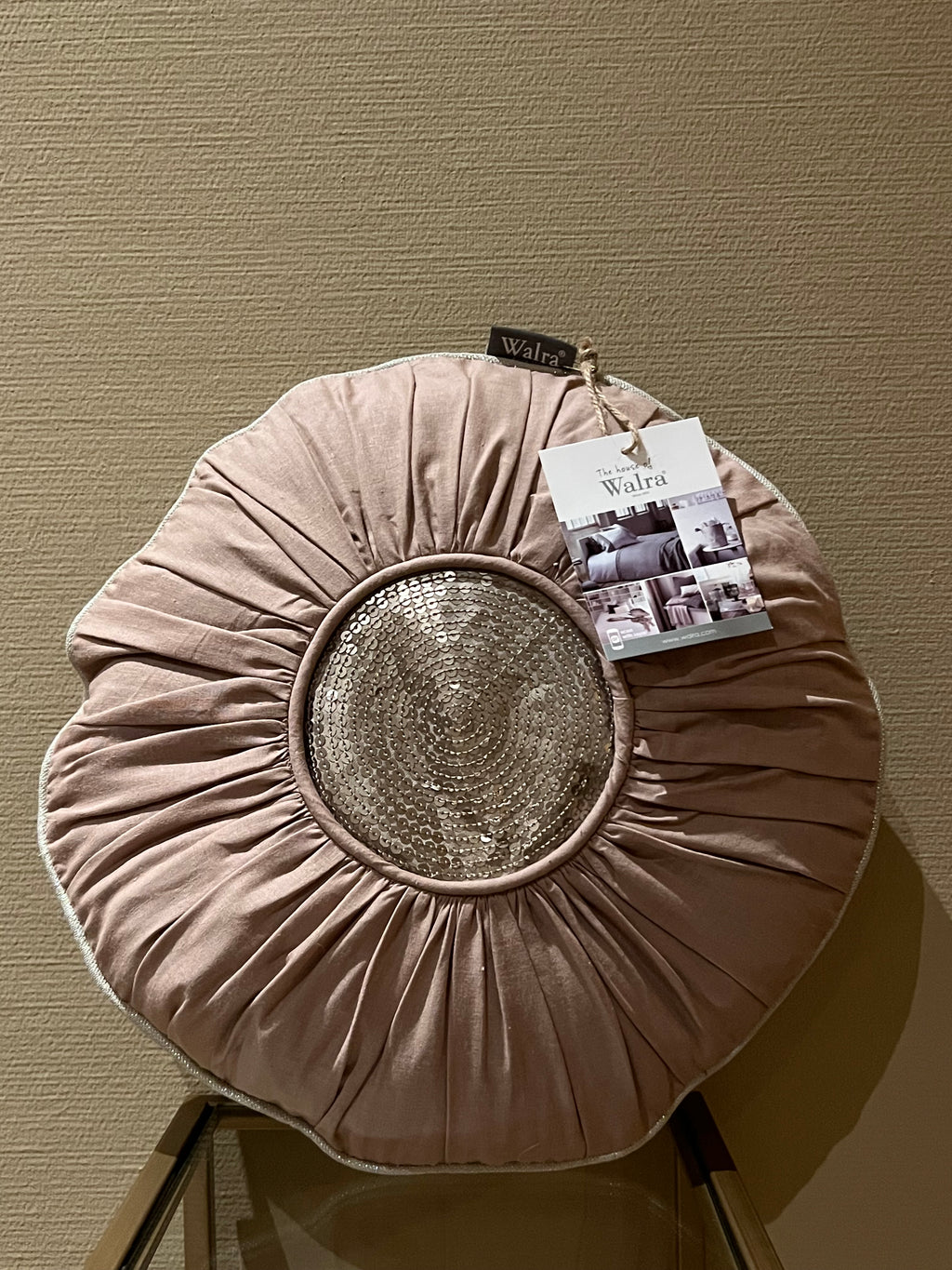 Walra kussenhoes Mette rond champagne 40 cm