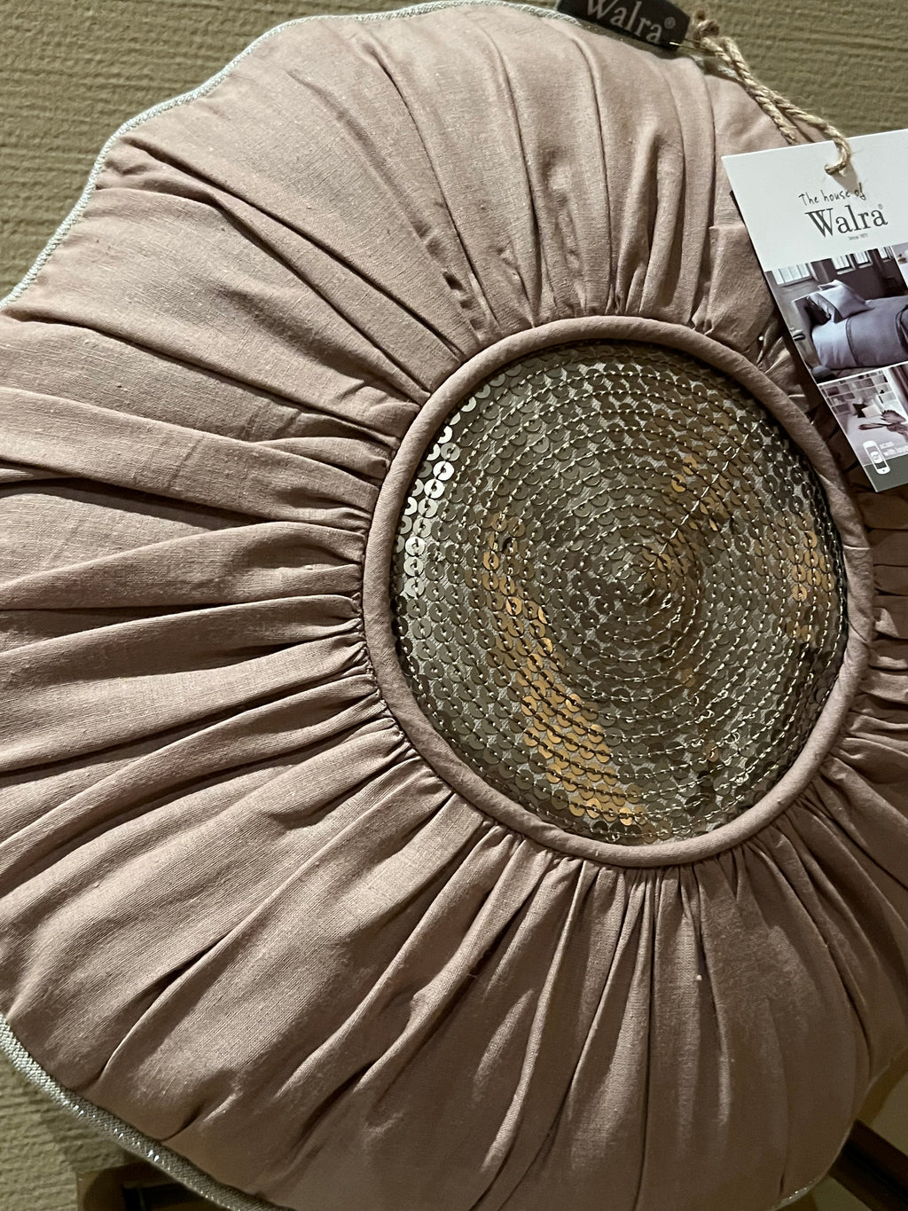 Walra kussenhoes Mette rond champagne 40 cm