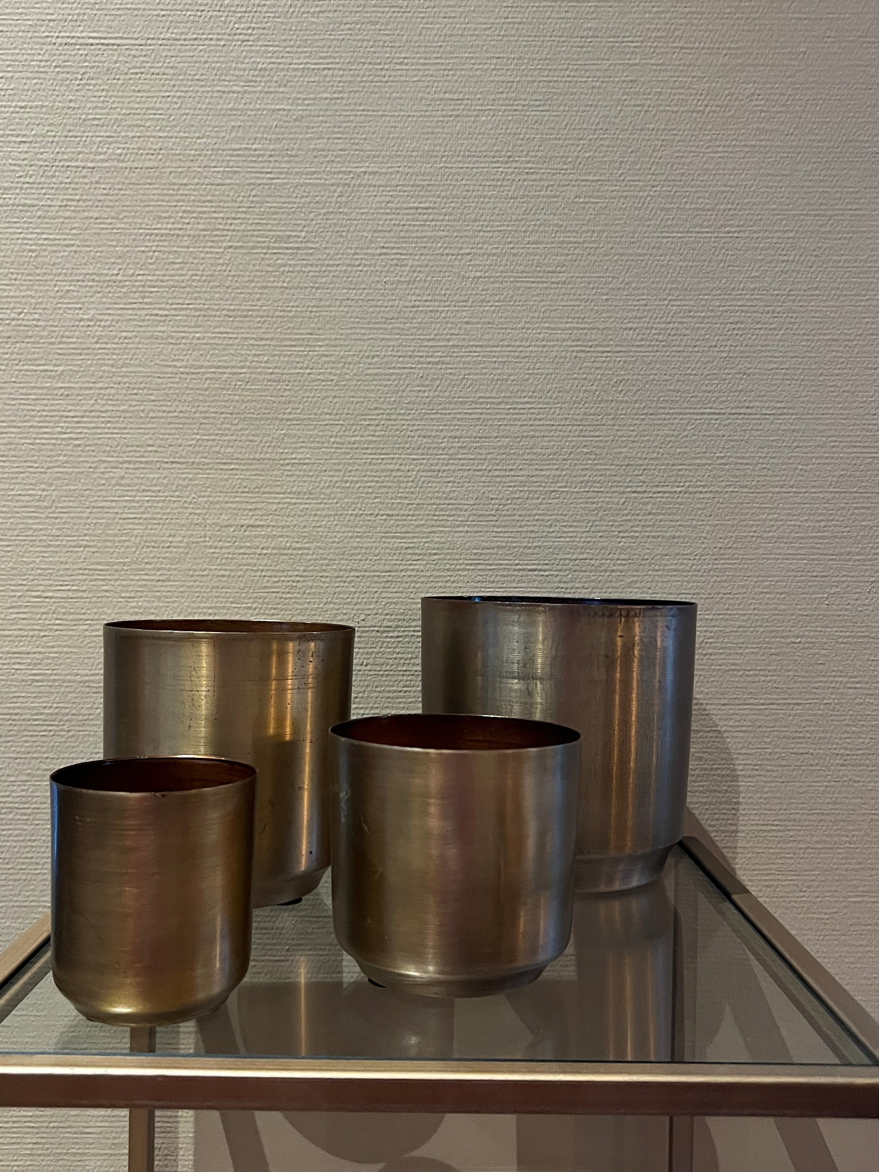 Metalen vaas set van 4