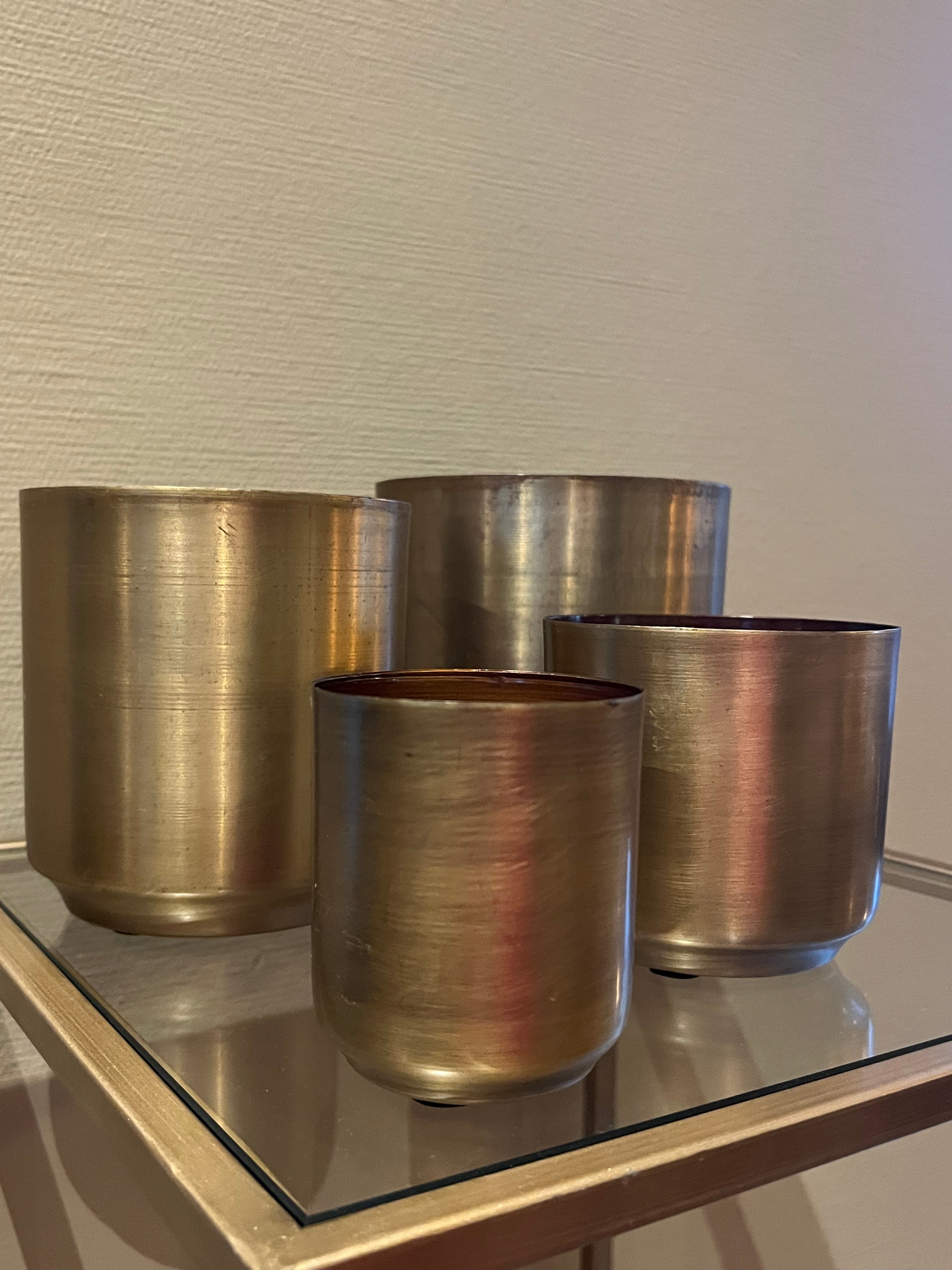 Metalen vaas set van 4