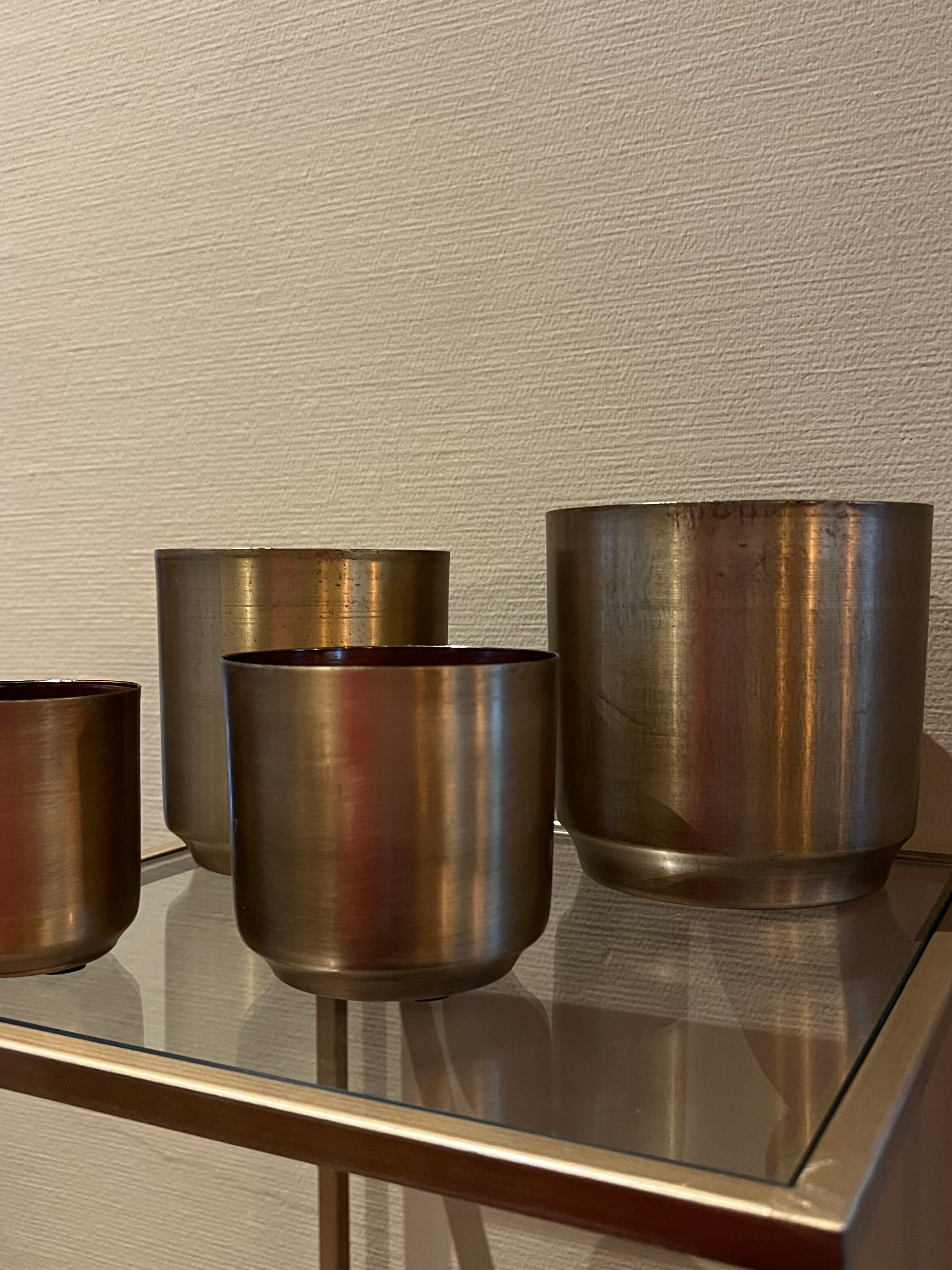 Metalen vaas set van 4