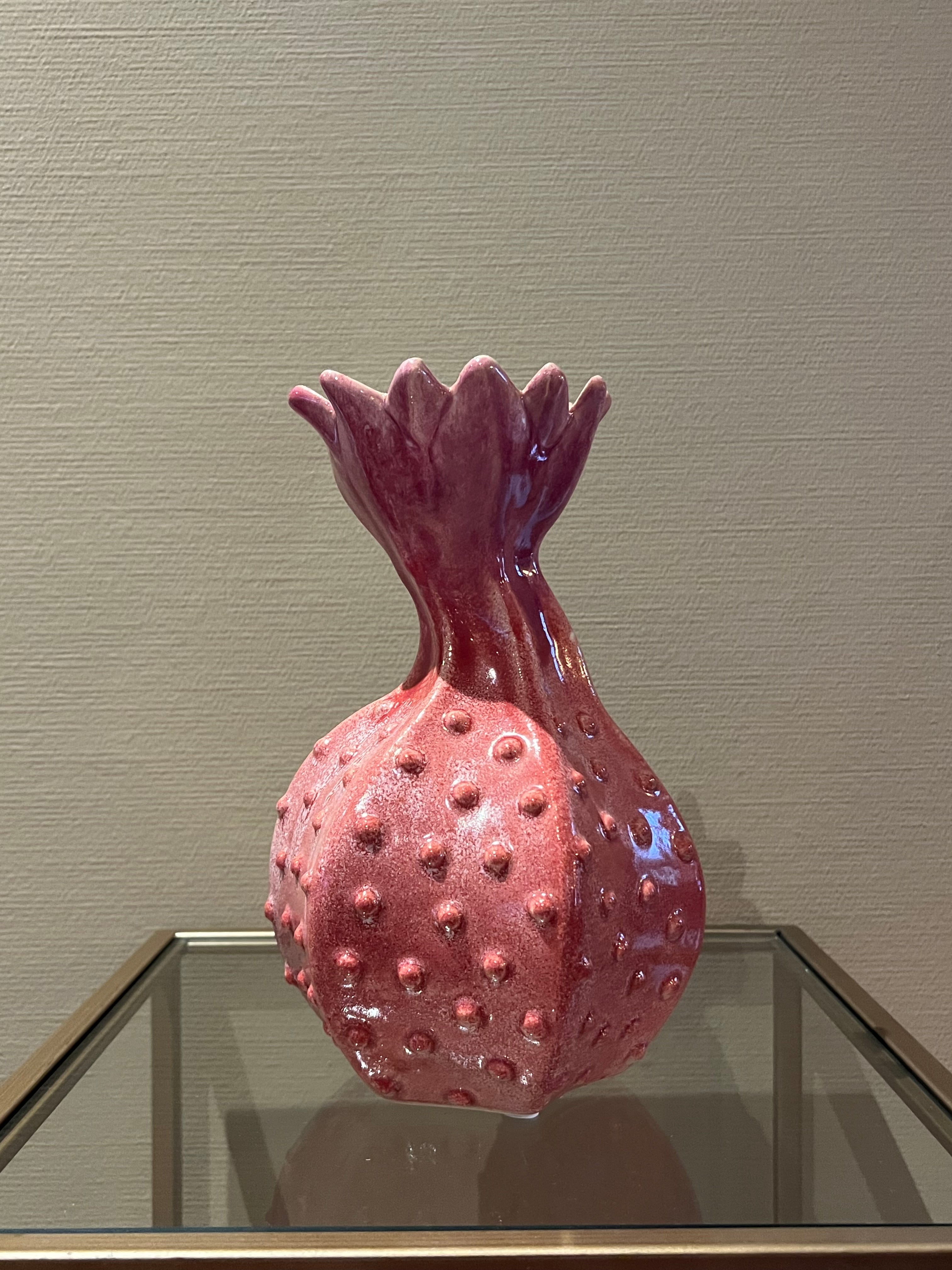 bloemenvaas keramiek bloem oranje