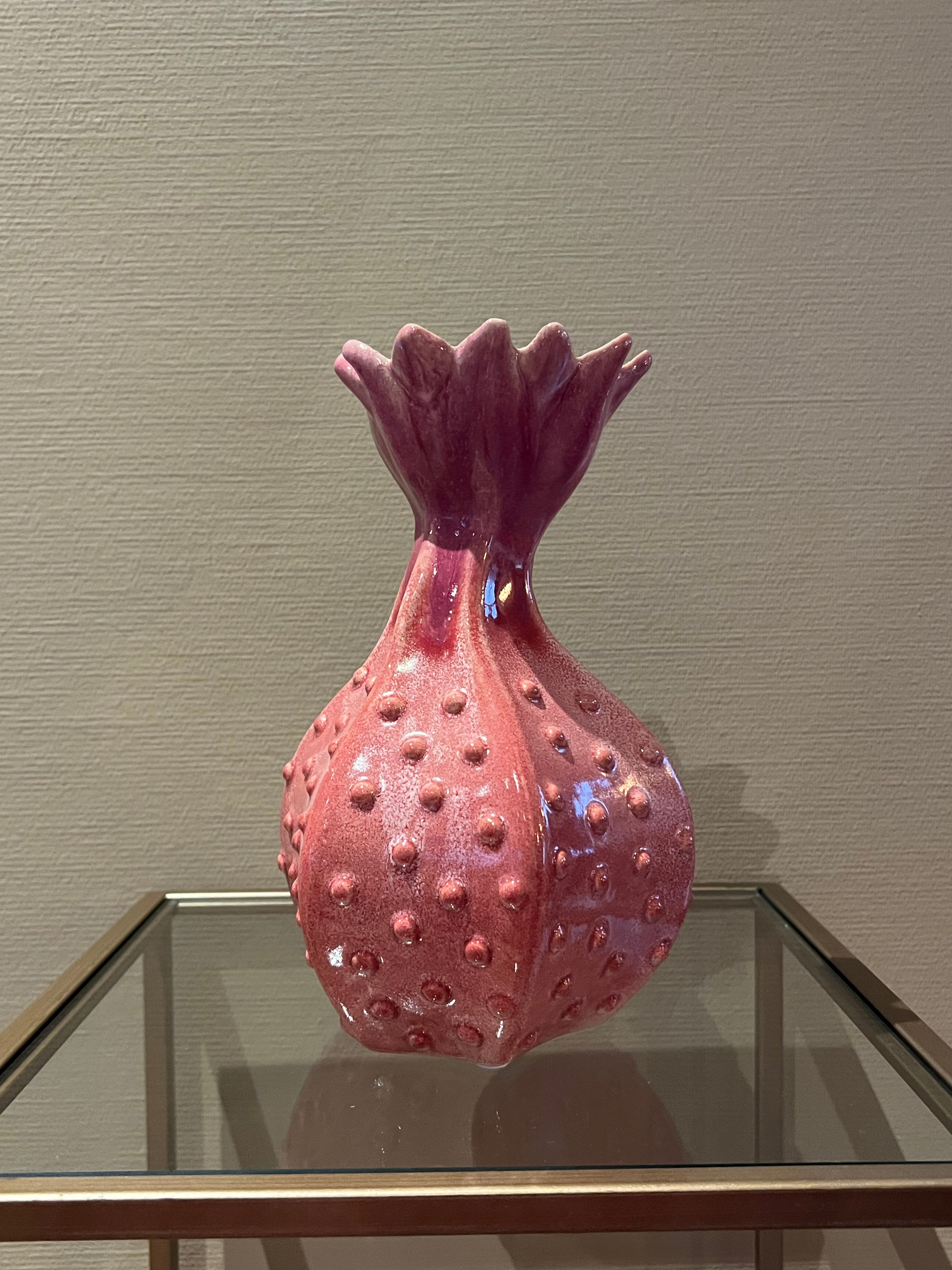 bloemenvaas keramiek bloem oranje