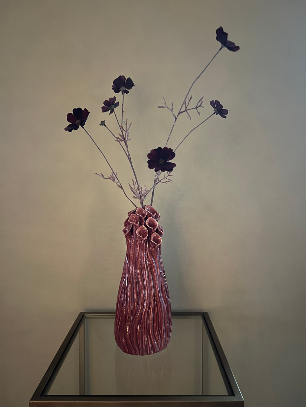 Vaas flora keramiek sandstone