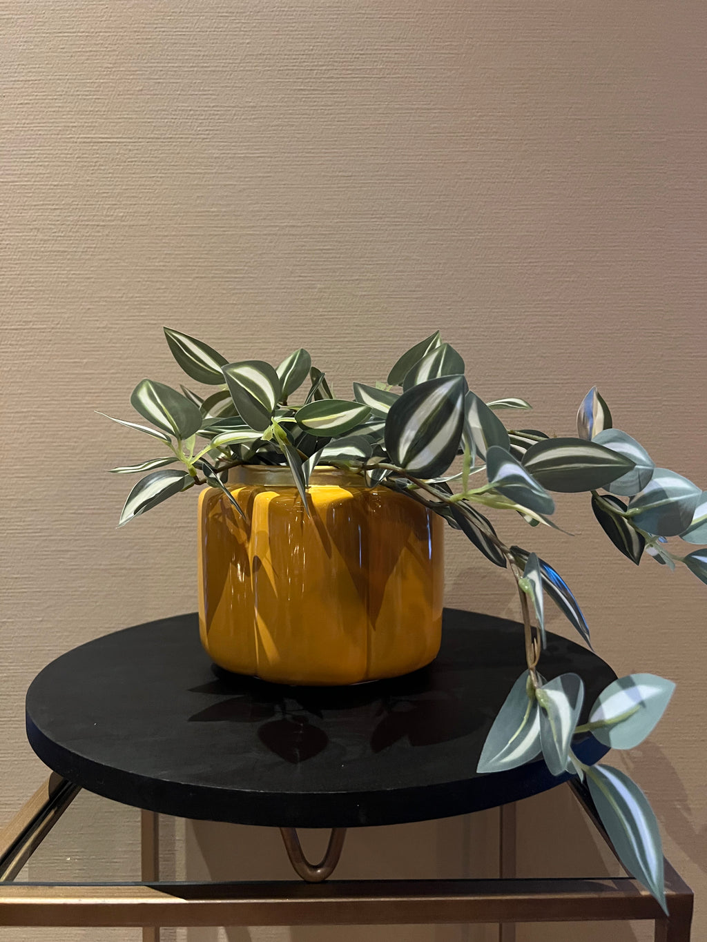 Bloempot Pouff geel 17.5 cm