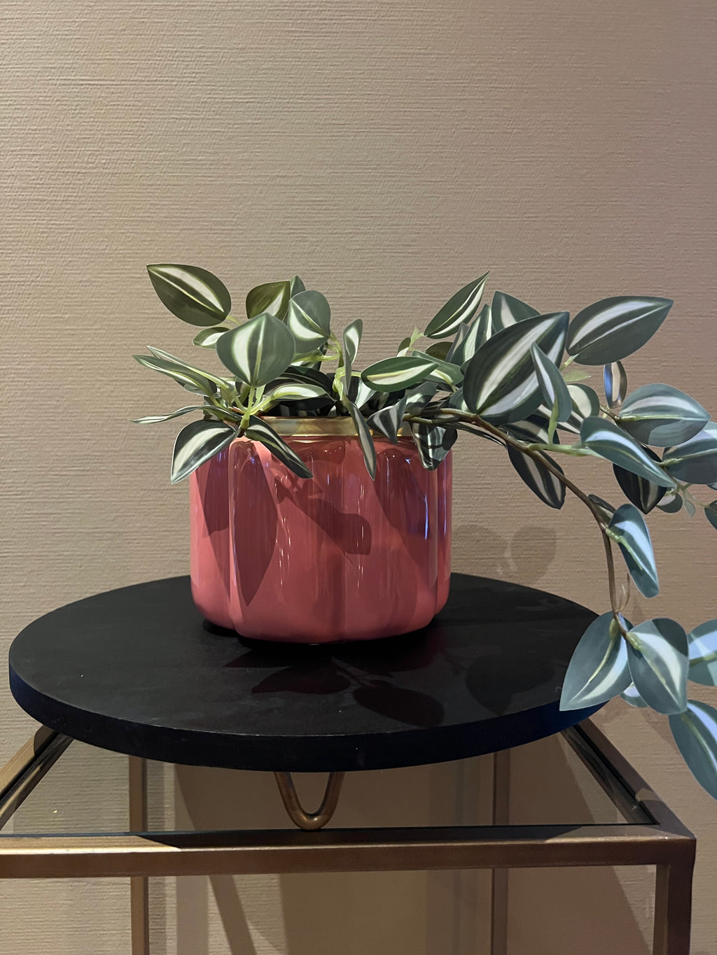 Bloempot Pouff roze 17.5 cm