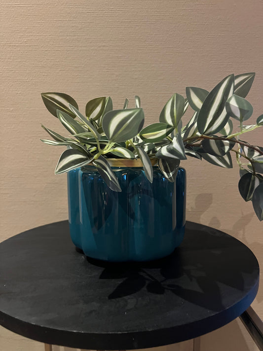 Bloempot Pouff blauw 17.5 cm