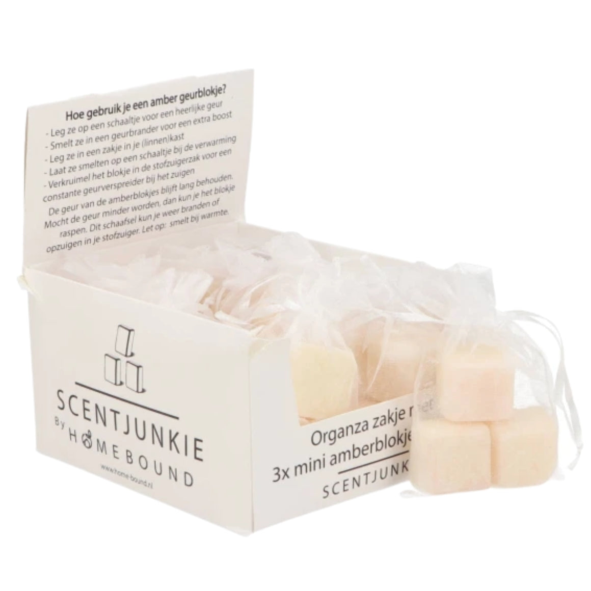 Amberblokje witte musk zakje van 3