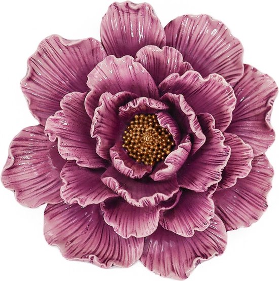 Wanddecoratie bloem paars
